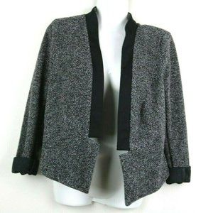 Gap Womens Tweed Open Front Long Sleeve Blazer